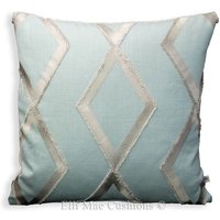 Casadeco Stoff Designer Origin Diamant Blau Grau Kissen Kissenbezug von ElliMaeCushions