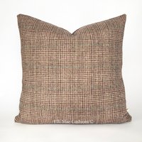 Luxus Designer Kariert Mauve Burgundy Wolle Kissen Sofa Dekokissen Luxus Designer Kariert Mauve Burgundy Wolle Kissen Sofa Dekokissen von ElliMaeCushions