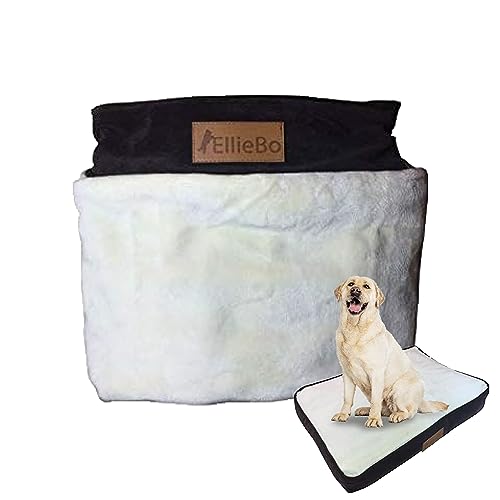 Ellie-Bo Ersatz Cord Hundebett Cover mit Kunstfell Topping, mittel, 71 x 48 cm, braun/cremefarben von Ellie-Bo