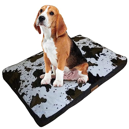 Ellie-Bo 100 x 66 x 10 cm extra großes Hundebett mit Kunstlederbezug in Braun und Weiß für 106,7 cm große Hundekäfig-/Käfig-/Käfig-/Käfig-/Käfig-/Käfig-/Hundebett, 100 x 66 x 10 cm von Ellie-Bo