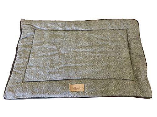 Ellie-Bo Wendebett für große Hundekäfige und -käfige mit 91,4 cm, Tweed und braunem Kunstfell von Ellie-Bo