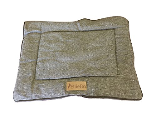 Ellie-Bo Wendebett für kleine Hundekäfige und -käfige (61 cm) aus Tweed und braunem Kunstfell von Ellie-Bo