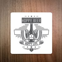 Hoppy Beer Life Getränke Untersetzer - Made in The Uk Bierdeckel Pub Coaster von EllieBeanPrints