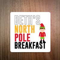 Personalisierter Nordpol Frühstück Getränke Untersetzer - Made in Uk Weihnachten von EllieBeanPrints