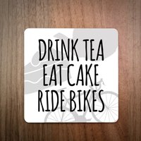 Radfahren Getränke Untersetzer - Trinken Tee Essen Kuchen Fahrt Bikes Made in Uk Fahrrad Geschenk Rennrad Kaffee Radsport Geschenke von EllieBeanPrints