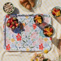 Joyful Florals Tablett - Florales Melamin-Tablett-Display-Tablett-Rechteck-Serviertablett-Abendessen-Tablett-Picknicktablett von EllieMaeDesignsShop