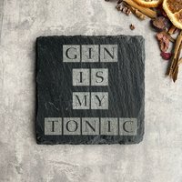 Gin Untersetzer | Gravierte Themen Geschenk Bar Lustige Schiefer Untersetzer von EllieandHart