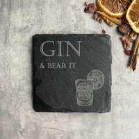 Gin Untersetzer | Gravierte Themen Geschenk Bar Lustige Schiefer Untersetzer von EllieandHart