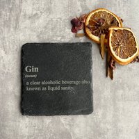 Gin Untersetzer | Gravierte Themen Geschenk Bar Lustige Schiefer Untersetzer von EllieandHart