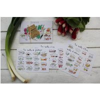 Set „Essen in Der Saison" Obst - Und Gemüsekalender + Saisonale Rezeptideenkarten von EllimacPinson