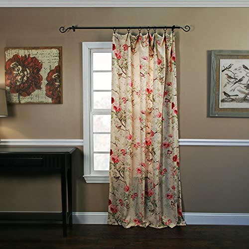 Ellis Curtain Balmoral Floral Vorhang, maßgeschneidert, 122 x 160 cm, Rot von Ellis Curtain