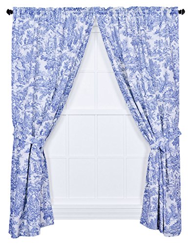 Ellis Curtain Victoria Park Toile 172 x 213 cm zugeschnittenes Paneel mit Raffhaltern, Blau von Ellis Curtain