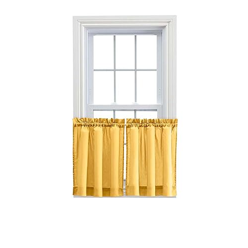 Ellis Vorhang Stacey Ballon Querbehang, gelb, 56 x 24 Tiers von Ellis Curtain