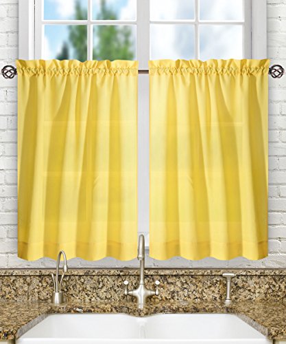 Ellis Vorhang Stacey Ballon Querbehang, gelb, 56 x 36 Tiers von Ellis Curtain