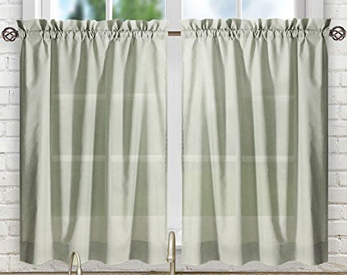 Ellis Curtain Stacey Ebenen, Polyester Baumwolle, Salbei, 28" W x 36" L (Pack of 2), 2 Ellis Curtain Stacey Ebenen, Polyester Baumwolle, Salbei, 28" W x 36" L (Pack of 2), 2 von Ellis Curtain