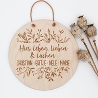 Familienschild Geschenkidee Zur Hochzeit Holzschild Namensschild Türschild Familie Kinderzimmer Home Gift von EllizShop