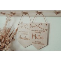 Holzwimpel Einschulung 2023 Schulkind Geschenk Geschenkidee Namensschild von EllizShop