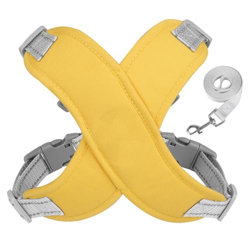 [Ellniges]【Hundegeschirr mit Leinen-Kombi】 Hochwertiges Reflektierendes Sicherheitsgeschirr Wasserdicht Anpassbar für Große/Kleine Hunde für Nachtwanderungen und Stadtspaziergänge von Ellniges