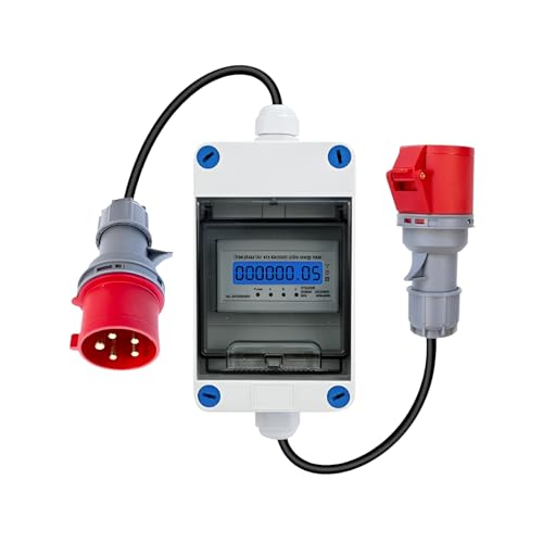 [Ellniges]Stromzähler Tragbarer Steckdose Stromzähler [IP67] mit Kabel und [Energiekostenkontrolle] für Zwischenzähler Strom Balkonkraftwerk Wohnmobil Camping von Ellniges