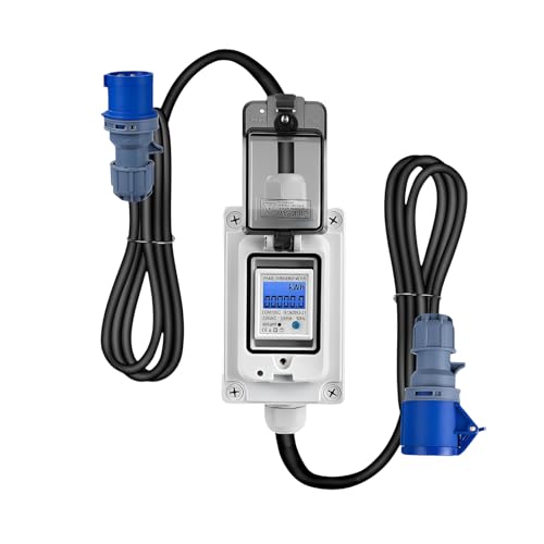 [Ellniges]Stromzähler Tragbarer Steckdose Stromzähler [IP67] mit Kabel und [Energiekostenkontrolle] für Zwischenzähler Strom Balkonkraftwerk Wohnmobil Camping von Ellniges