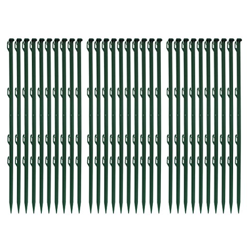Ellofence Weidezaunpfahl (30x) - Grüner Weidepfahl mit Kunststoffspitze - Premium Zaunpfahl mit 6 Ösen für Litze & Seil - Elektrozaun Pfahl für Kleintiere & mobile Weiden von Ellofence