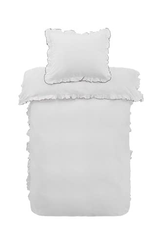 Bettbezug Alba in gewaschenem Baumwollpercale, 2 oder 3 Teile von Ellos Home