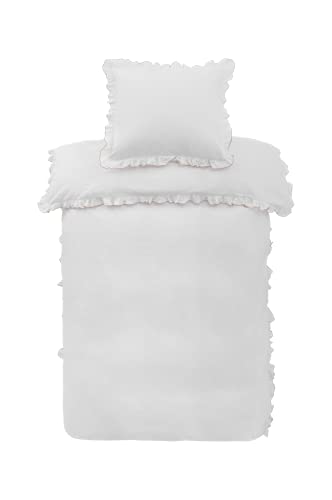 Ellos Home, Bettbezug Alba in gewaschener Baumwollpercale, 2 oder 3 Teile, Farbe: Weiß, 240 x 220 cm von Ellos Home