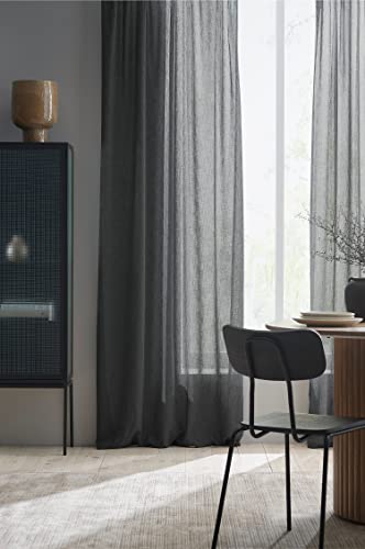 ELLOS Home Brenda Plissee Gardinen - Nachhaltige Vorhänge aus recyceltem Polyester mit Multiband-Design, OEKO-TEX® STANDARD 100 zertifiziert, GRS-zertifiziert (2er Set) - Grau, 300 cm von ELLOS