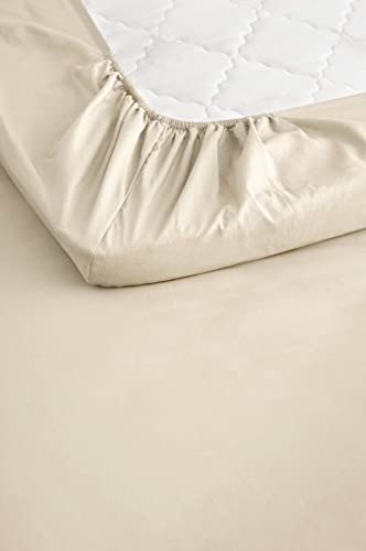 Ellos Home Spannbettlaken Heaven - Oeko Tex® Standard 100 Zertifizierte Bio-Baumwolle - Creme Weiß, 180 x 200 cm von Ellos Home