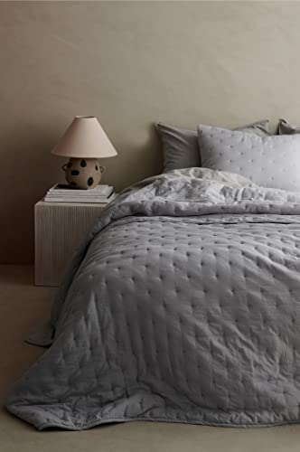Ellos Home Tagesdecke Wida - Oeko Tex® Standard 100 Zertifiziert Bettüberwurf aus hochwertigem Polyester - Grau, 260 x 260 cm von Ellos Home