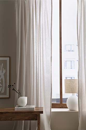 ELLOS Home Beata Multifunktionsgardine Set, Leinen- und Baumwollmischung, Oeko-TEX® Standard 100 Zertifiziert, bessere Baumwolle und europäisches Flachs Leinen (2er Set) - Grau, 300 cm von Ellos