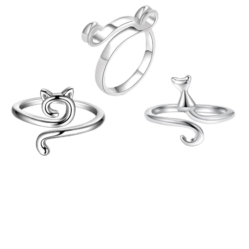 Ellxen 3 Stück Häkelring,Fingergarn verstellbare Strickschlaufe,Verstellbare Garnführung,Ring Metall Garn Führung Häkeln Strickschlaufe zum Häkeln, Basteln, Handgefertigt (Silber) von Ellxen