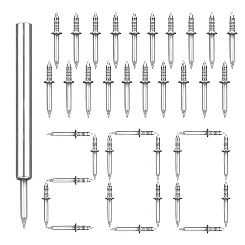 Ellxen 200pcs Nahtloser Nagel mit Doppelköpfigem Sockelfaden,Nahtlose Nägel für Massivholz Fußleisten für Heimdekoration, Möbel und Bauwesen, Nahtloser Doppelkopf Sockelfadennagel（200Stück） von Ellxen
