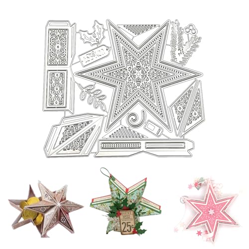 Ellxen Stern Stanzschablonen Weihnachten Schachtel,DIY Scrapbooking Prägung Papier Karten Kunst Handwerk Kartenherstellung,3D Hochzeitgeschenkbox Kuchenbox Keksbox Süßigkeitenbox Ellxen Stern Stanzschablonen Weihnachten Schachtel,DIY Scrapbooking Prägung Papier Karten Kunst Handwerk Kartenherstellung,3D Hochzeitgeschenkbox Kuchenbox Keksbox Süßigkeitenbox von Ellxen
