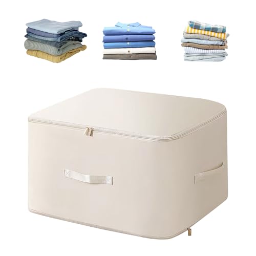 Ellxen Ultra Platz sparender selbstkomprimierender Organizer,Aufbewahrungsbeutel,Platzsparende Taschen für Kleidung,Bewegliche Organizertaschen,Bettdecken,Decken, Bettwäsche(Beige,54x42x60CM) von Ellxen