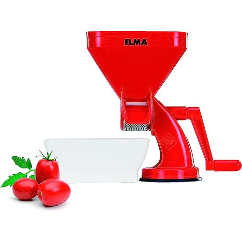 Elma Tomatenzerkleinerungsmaschine, manuelle Tomatenmaschine | In Italien hergestellt, Kunststoff, 31,5 x 18 x 30 cm, 1,1 kg | Edelstahlfilter, Schüssel im Lieferumfang enthalten von Elma