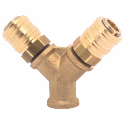 2-fach-Verteiler (ohne Kupplungen) IG 1/2", Messing von Elmag