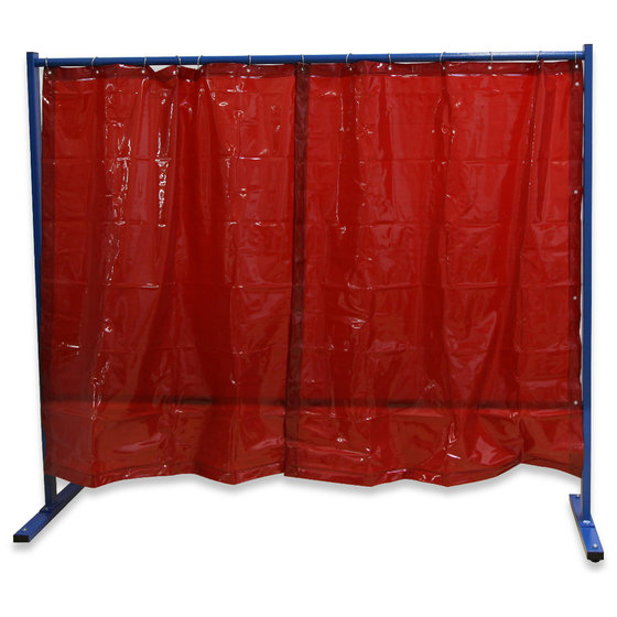 ELMAG - Schweißerschutzwand 1-teilig, Folienvorhang rot, Breite 2,1m, Höhe 1,83m von Elmag