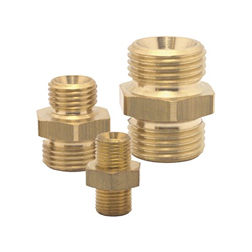 Elmag 42386 Druckluft-Doppelnippel | Außengewinde 1/4-3/8 Zoll | Messing von Elmag