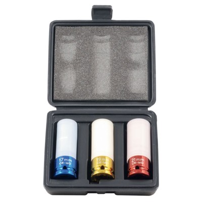 Schlagnuss-Satz 1/2"| lange Version| SW 17|19|21mm| Anti-Kratz beschichtet von Elmag