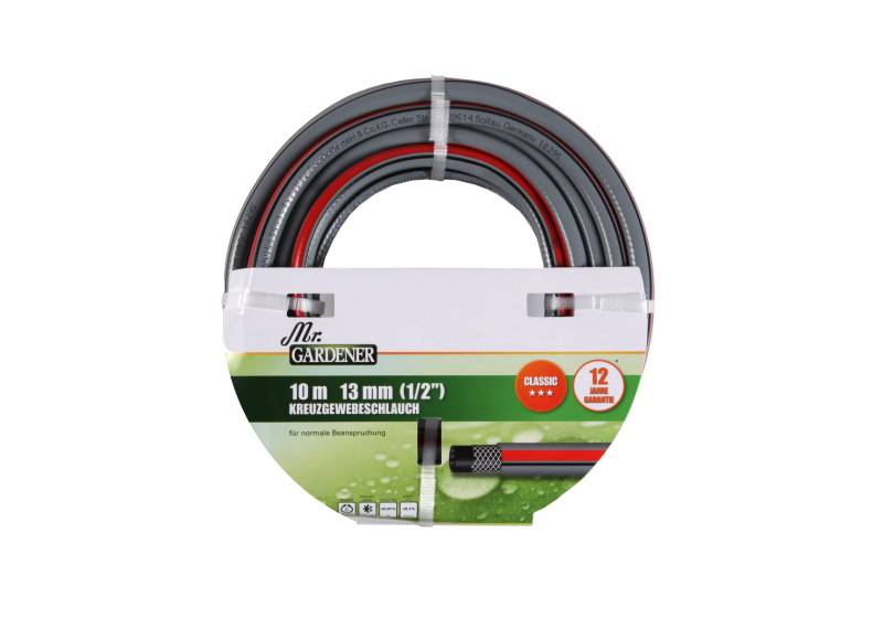 Kreuzgewebe-Gartenschlauch Classic rot/schwarz von Elmar Jung