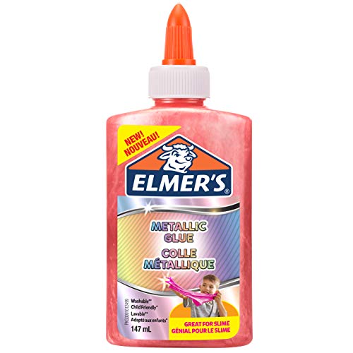 Elmer's Metallic-PVA-Kleber | ideal zur Herstellung von Schleim | auswaschbar | pink | 147 ml | 1 Stück von ELMER'S