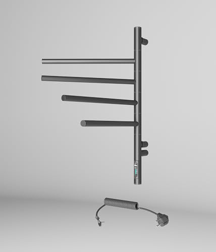Elna Handtuchheizkörper Elektrisch 57W 62x40 cm – Schwarz Matt – 4 Schwenkarme – Smart-Thermostat – IP44 – Wandmontage Elna Handtuchheizkörper Elektrisch 57W 62x40 cm – Schwarz Matt – 4 Schwenkarme – Smart-Thermostat – IP44 – Wandmontage von Elna-Service