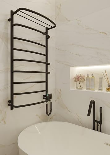 ELNA® Badheizkörper Elektrisch Schwarz Matt 101x53 cm, 194W - Handtuchheizkörper aus Edelstahl 304 mit Ablage, Timer & Thermostat, IP44 Schutz - Handtuchwärmer zur Wandmontage ELNA® Badheizkörper Elektrisch Schwarz Matt 101x53 cm, 194W - Handtuchheizkörper aus Edelstahl 304 mit Ablage, Timer & Thermostat, IP44 Schutz - Handtuchwärmer zur Wandmontage von Elna-Service