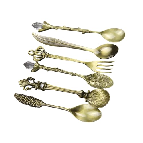 Zinkkaffeelöffel Set 6-teilige Antike Rührende Utensilien Für Cocktails & Dessert Spülmaschine Safe Ergonomische Cocktails Mischen Löffel von Elnwnnkc
