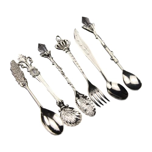 Zinkkaffeelöffel Set 6-teilige Antike Rührende Utensilien Für Cocktails & Dessert Spülmaschine Safe Ergonomische Cocktails Mischen Löffel von Elnwnnkc