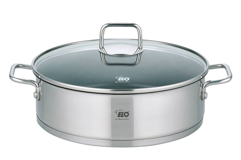 Elo Stahlwaren Servierpfanne 28 cm CITRIN in Edelstahl mit Glasdeckel von Elo Stahlwaren