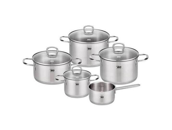 ELO KOCHTOPFSET Jaspis, Metall, 5-teilig, 29.5x25.5x51.5 cm, Kochen, Töpfe, Topfsets von Elo