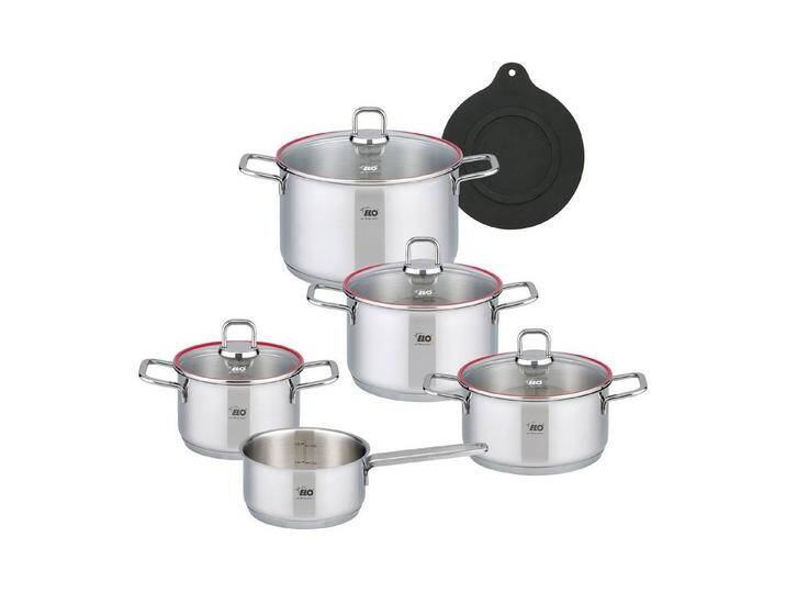 Elo Topf-Set Edelstahl, Kochgeschirr-Set, Premium Töpfe mit Glasdeckel von Elo