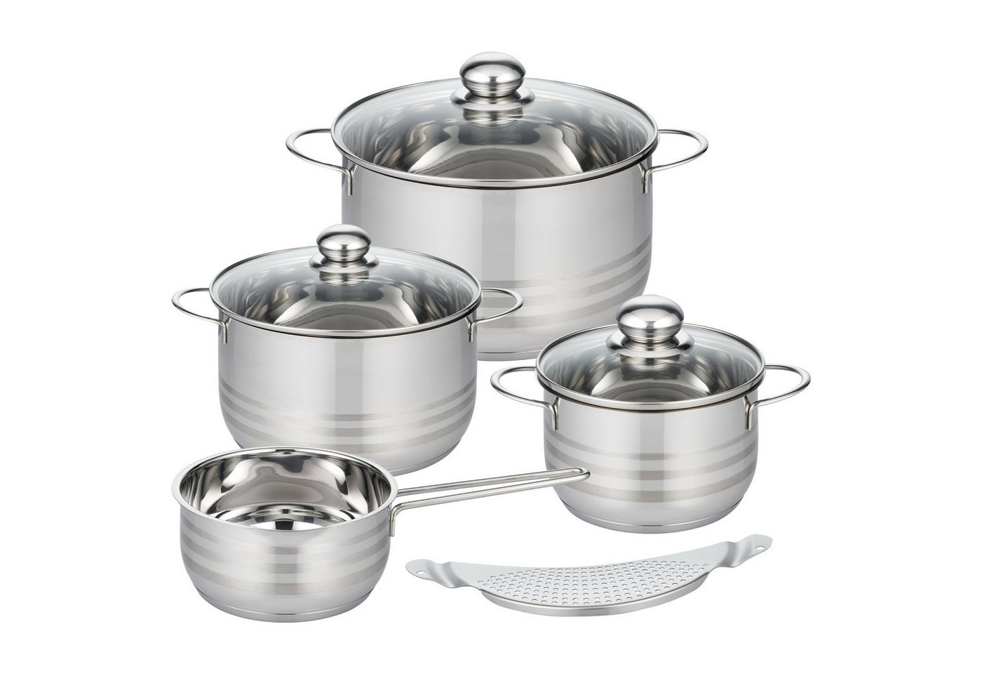 Elo Topf-Set Edelstahl, Kochtopf-Set, 9-teiliges Kochgeschirr von Elo